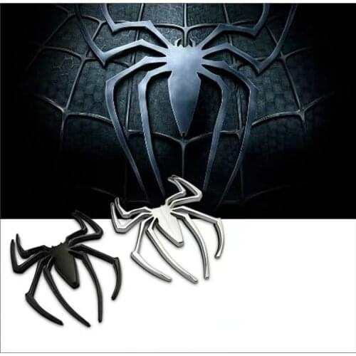 1X 3D HOT Universal Metal Spider Shape Emblem Chrome 3D Car Truck Motor Decal Car Stickers BMW Benz Ford Car Styling