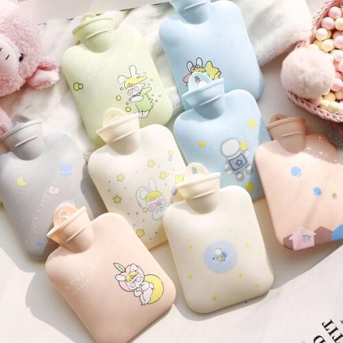 2Pcs Cute Hot Water Bottle Warm Belly Treasure Cartoon Hand Heater Filled Mini Explosion-proof Hot Water Portable Bottle
