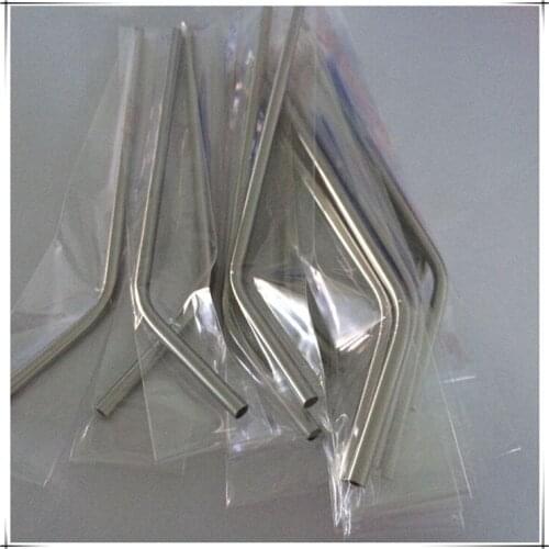 2000pcs/lot Fast Shipping 6mm Straight & bend Stainless Steel Straw drinking straw 8" Length pipe lin2518