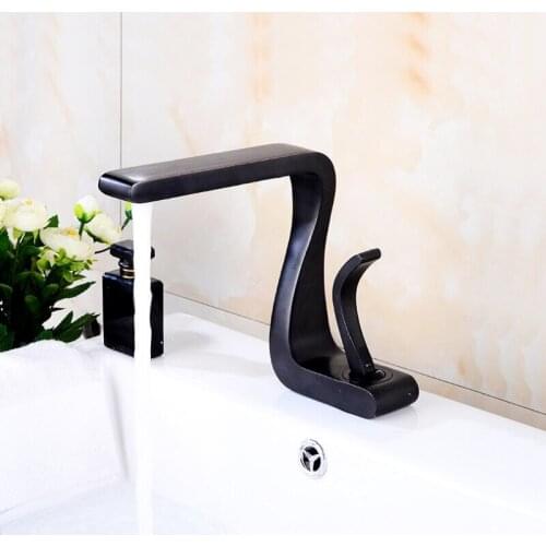 3 Colors Finishing Brass Material Deck Mounted Fashion Model of Basin Mixer