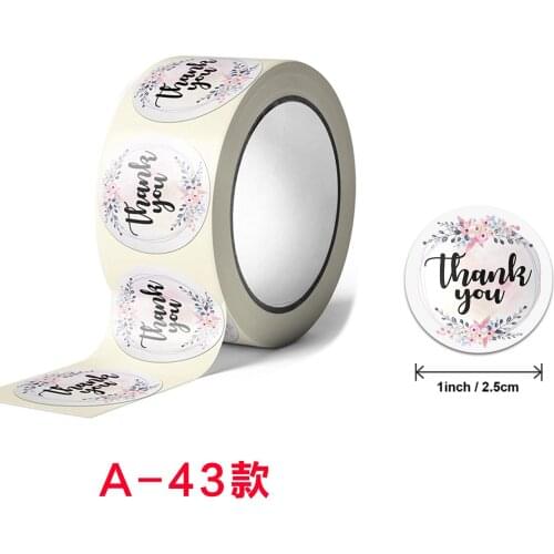500 Pieces Flower Paper Label Sticker Thank You Sticker Scrapbook Wedding Gift Card Business Packaging Stationery Sticker
