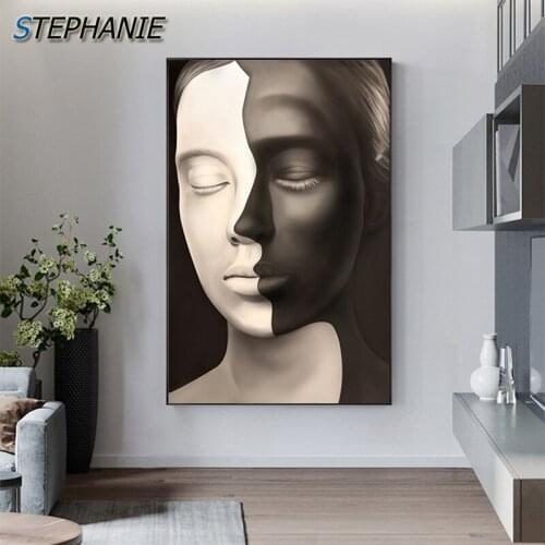 Abstract Fashion Model Poster and Print Artistic Body Art Wall Pictures for Living Room Modern Entrance Painting Tableaux Cuadro