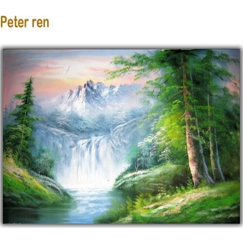 Peter ren Diamond painting cross stitch Waterfall Diamond embroidery Picture of rhinestones full 3d square drill Rhinestone icon
