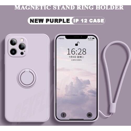 Magnetic Stand Ring Holder Case for IPhone 12 11 Pro Max Mini XR XS Max 6 7 8 Plus SE 2020 12 Mini Case Silicone Back Cover Capa
