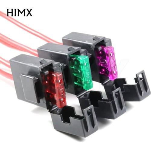 ATC Fuse Holder In-line 16AWG Wire Copper 32V Power Blade with Fuse and Car Blade Fuse 2A 3A 5A 7.5A 10A 15A 20A 25A 30A 35A 40A