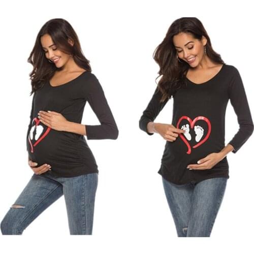 Baby Loading Printed Pregnant T Shirt Maternity Short Sleeve T-shirt Pregnancy Announcement Shirt New Mom Tshirts Clothes
