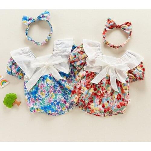 Baby Floral Romper Summer New Born Clothing Korean Cute Newborn Thin Romper
