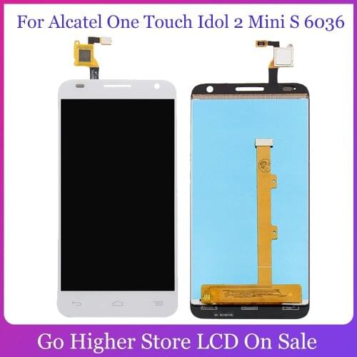 For Alcatel One Touch Idol 2 Mini S 6036 Lcd OT6036 6036Y LCD Display Digitizer Screen Touch Panel Glass Assembly Replacement