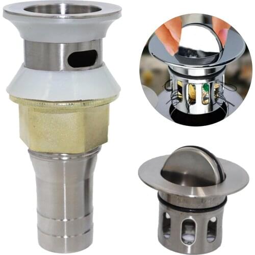 Anti-Clogging Stainless Steel Wash Basin Bounce Filter Bathroom Sink Drainer