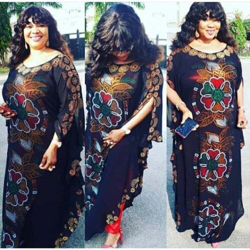 HGTE Free code 2020 autumn and winter new style African mother dress robe