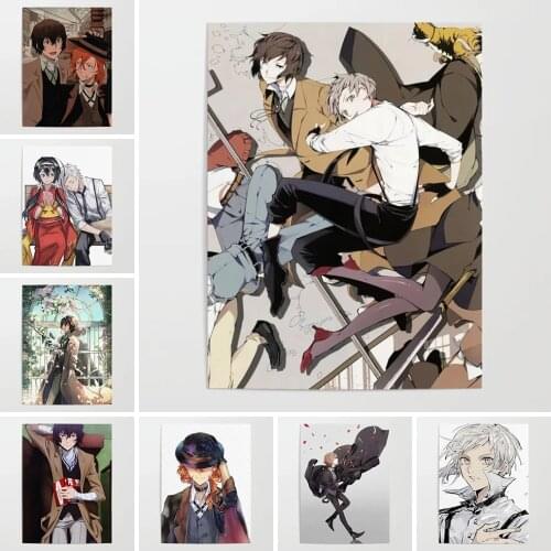 WTQ Canvas Painting Japan Anime Posters Bungo Stray Dogs Wall Decor Retro Poster Wall Art Picture Room Decor Home Decor
