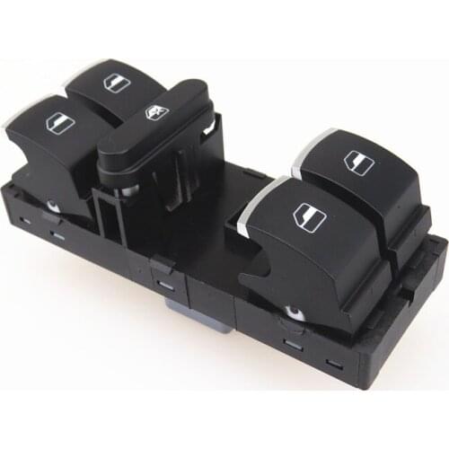 AZQFZ Chrome Drive Window Master Switch Button For VW Jetta MK5 MK6 Golf 5 MK6 Tiguan Passat B6 3C GTI MK6 5 Rabbit 5ND 959 857