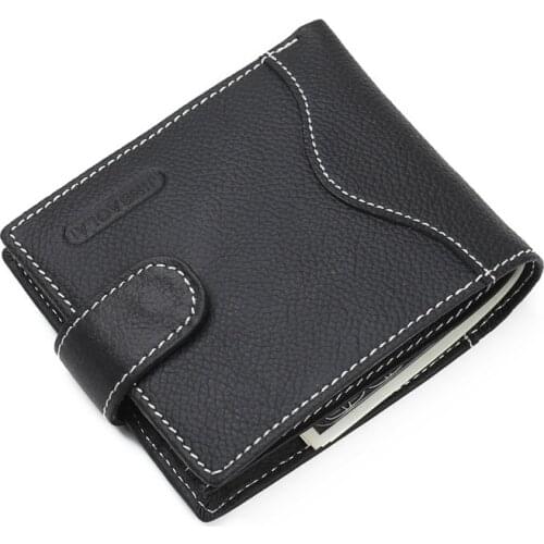 Mens Wallet Genuine Leather Short Business Fashion Multifunctional Sewing Thread Male High Quality Coin Purses Card Holder
