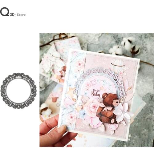 Round Flower Border Cutting Dies 2021 New Dies Scrapbooking Mold Cut Handmade Tools DIY Craft Decoration New Metal Dies