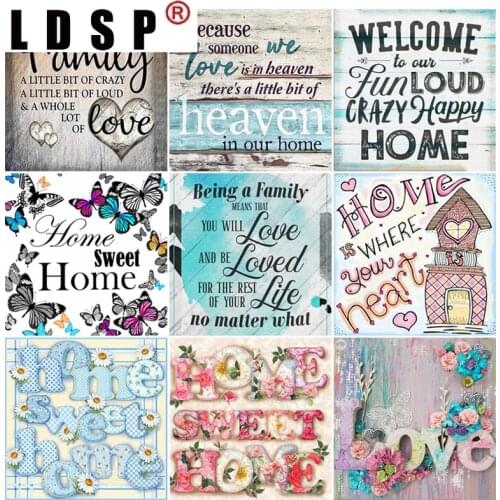LDSP Home Decor 5D DIY Full Square Round Drill Diamond Painting Environmental Crafts Diamond Embroidery Mosai Text Love Family