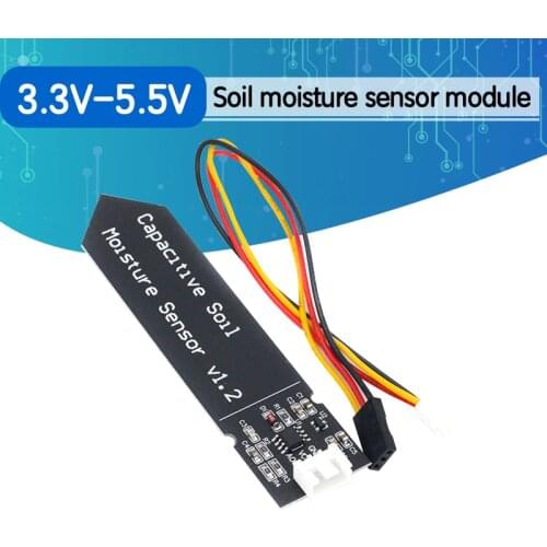 Capacitive Soil Moisture Sensor Module Not Easy to Corrode Wide Voltage Wire 3.3~5.5V Corrosion Resistant W/ Gravity for Arduino
