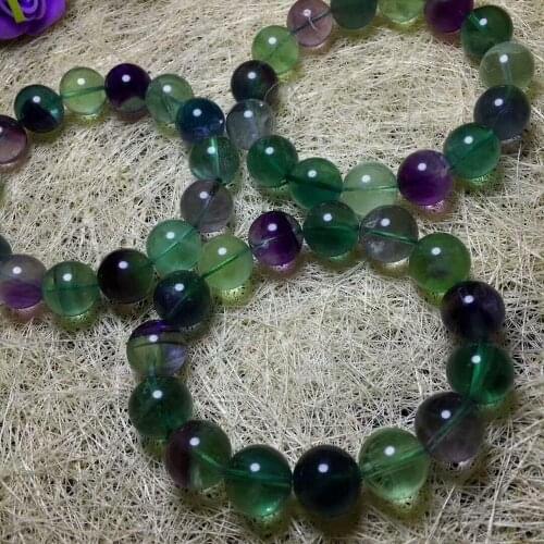 Natural Colorful Fluorite Crystal Beads Stretch One Bracelet AAA 14mm