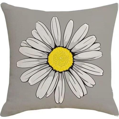 Pillow Covers of 4 Decorative Throw Pillow Cover for Couch Daisy Pillows Case for Living Room Cushion Bed Outdoor Home