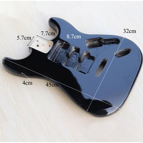 New Finished Black Mahogany Electric Guitar Body DIY Guitar Kit