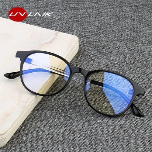 UVLAIK Anti Blue Light Glasses Frame Women Eye Protection Anti Radiation Eyeglasses Men anti blue rays no degree flat glasses