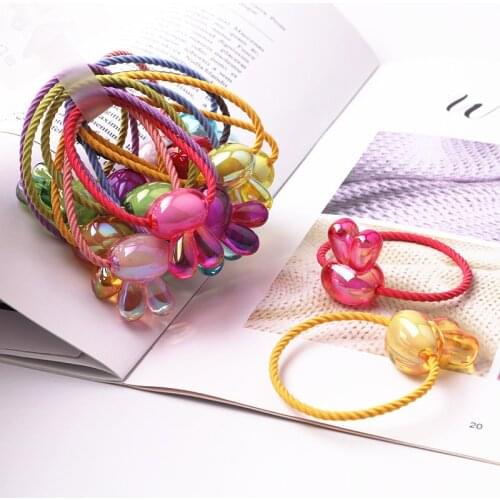 2pcs/lot Fashion Cute Ball Rabbit Hair Ring Korean Elastic Rubber Hair Bands Bunny Hair Rope Childrens Hair Accessories