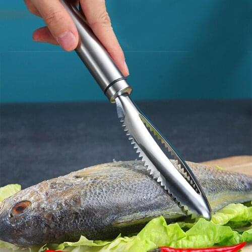 Stainless Steel Fish Scale Scraping Graters Fast Remove Fish Cleaning Peeler Fish Scale Skin Scraper Seafood Tool Kitchen Gadget