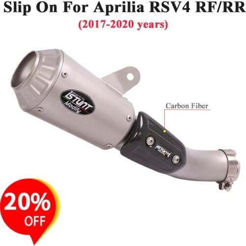 Slip On For Aprilia RSV4 RF RR 2017 - 2020 Motorcycle GP Racing Exhaust System Escape Modify Link Pipe Muffler Carbon Cover