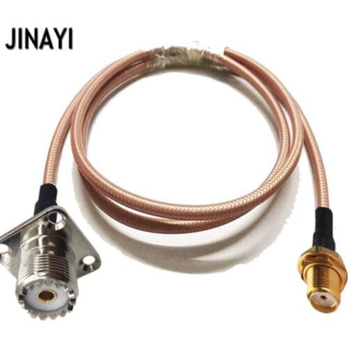 SMA Female to UHF SO239 Female 4 Hole Flange Panel Mount Connector RF Coaxial Cable RG142 1m 3m 5m 10m