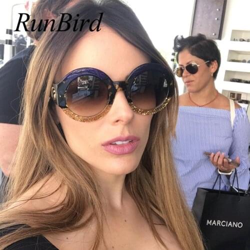 Retro Round Frame Sunglasses Women Luxury Brand Crystal Women Sunglasses Italy Designer Sexy Cool Sun Glasse Red Green 1251R