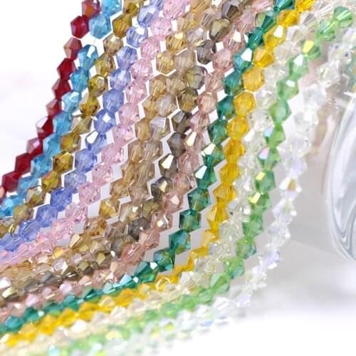 ZHUBI 2/3/4/6mm AAA Shining Loose Bicone Glass Bead AB Charms Spacer Crystal Craft Beads DIY Bracelet Making Accessories joyeria