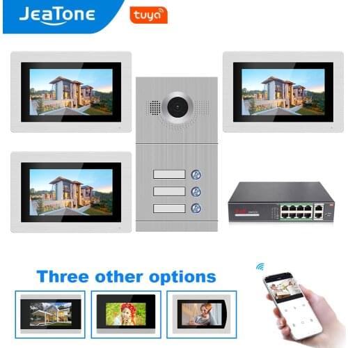 WIFI IP Video Door Phone Intercom System Video Doorbell 7'' Touch Screen for 3 Floors Apartment/8 Zone Alarm Support Smart Phone