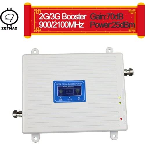 ZQTMAX 2g 3g cell phone signal booster gsm repeater WCDMA UMTS mobile Cellular Amplifier dual band B8 B1