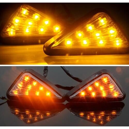 1 Pair Triangle Moto Turn Signal Lamps Piranha Light Motorcycle Flasher 9 LED Turn Light Motorbike Indicators Blinker