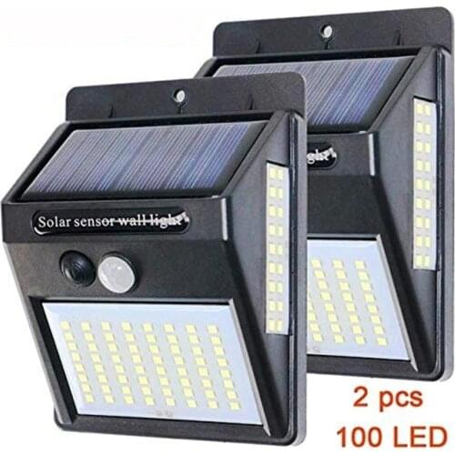 100 LED Garden Solar Lamp PIR Motion Sensor LED Solar Light Waterproof for Patio Yard Pool Outside wall Decoration 1/2/4pcs