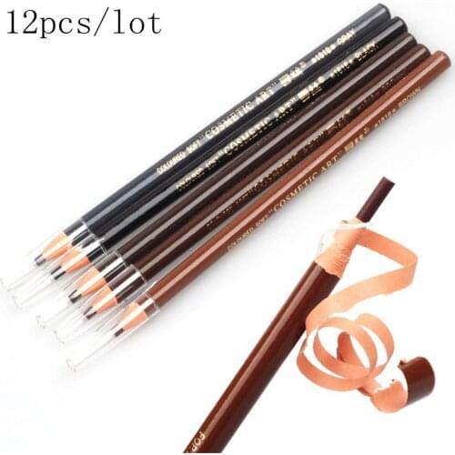 12PC Microblading Eyebrow Tattoo Pen Waterproof Permanent Makeup Eye brow Pencil Positioning Lip Eyebrow cejas maquillaje