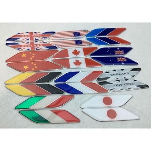 2pcs Car-styling Metal Universal Decoration National Flag For Front Fender Trunk Car Stickers Cover The Scratches Tablet Decals