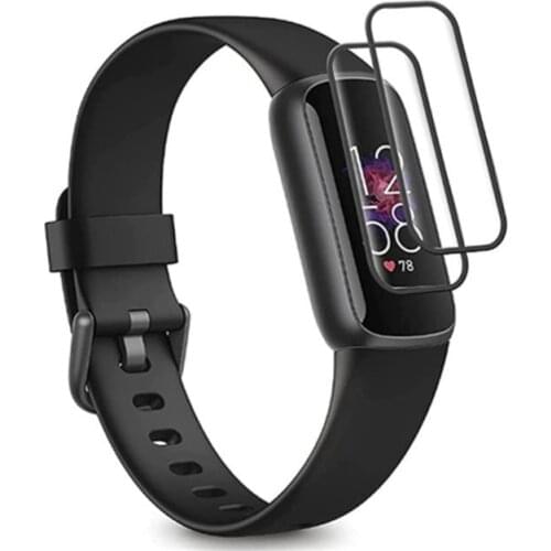 R58A 2Pcs Soft Fibre Glass Protective Film For -Fitbit Luxe Full Curved Cover Screen Protector for -Fitbit Luxe Smartwatch