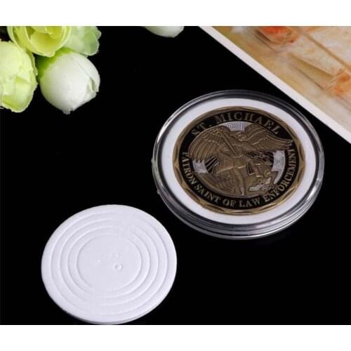 YYSD 20Pcs Clear Round 46mm Direct Fit Airtight Coin Capsules Holder Display Storage Case With Adjustable EVA Gasket Pad Ring