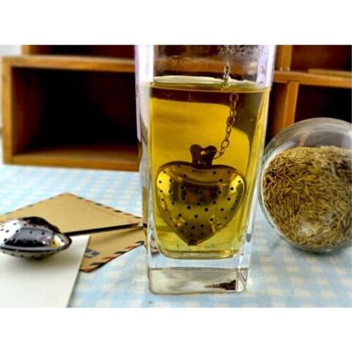 3Pcs/Set Heart Shaped Tea Infuser Stainless Steel Strainer Filter Chain Love Gift Hot