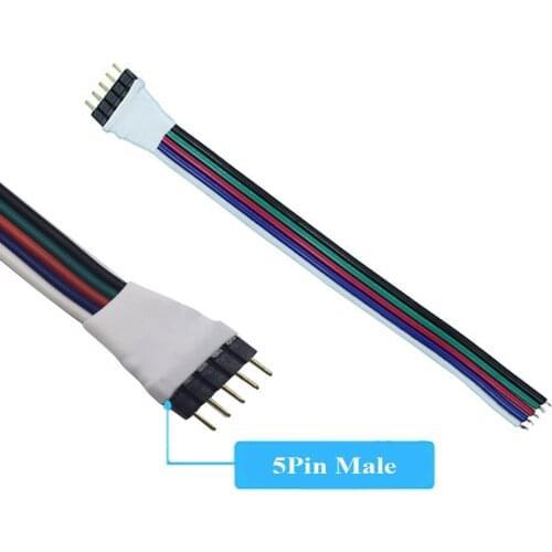 50pcs 4 pin RGB Connector 5Pin RGBW Connector Male / Female LED Strip Needle Connector Welding Cable For 5050 RGB RGBW LED Strip