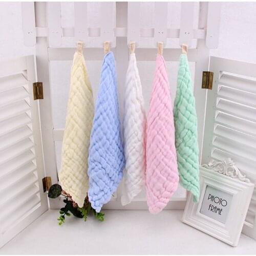 8pc/lot Baby Face TowelHandkerchief Baby Bath Cotton Burp Cloth Soft Absorbent 6-Layer Gauze Kindergarten Washcloth