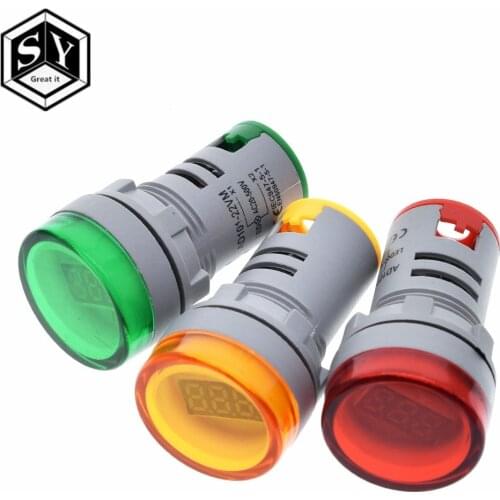 GREAT 22MM AD16 type AC60-500V Mini Voltage Meter LED Digital Display AC Voltmeter Indicator Light/Pilot Lamp Red Green Yellow