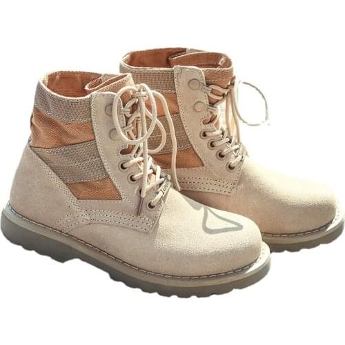 Summer High-Top Outdoor Martens Boots Men and Women Couple Tactical Desert Army Fan Outdoor Work Clothes Worker Boots