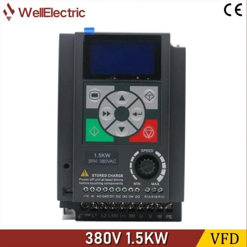 VFD Inverter Mini 0.4KW/0.75KW/1.5KW/2.2KW 380V V/F control for Motor Speed Control Frequency Inverter