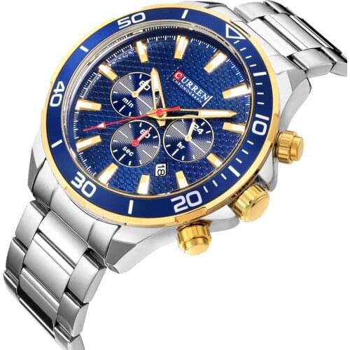 Relogio Curren Masculino Top Luxury Brand Quartz Watch For Men Luminous Hands Chronograph Casual Mens Wrist Watches Wateroproof