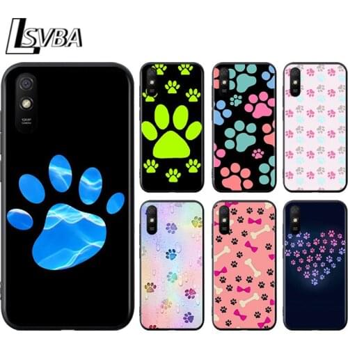 Dog foot Paw for Xiaomi Redmi 10X Pro 9C 9A 9T 9 GO K40 K30 Ultra K20 8 7 S2 6 5 4X Pro Soft Black Phone Case