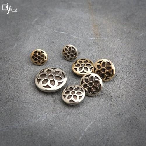 Pure copper cherry blossom decoration buckle gold cloth buckle decoration screw claw hexagon awn star DIY manual white copper