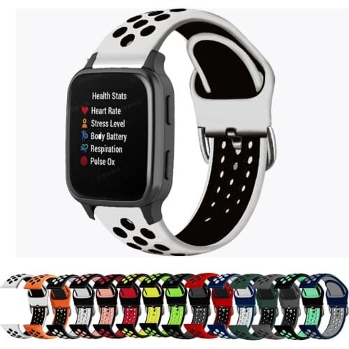 For Garmin Venu Strap Double Color Silicone Watch Band Sports Strap For Forerunner 245M/645/245/Vivoactive 3/Venu SQ Bracelet