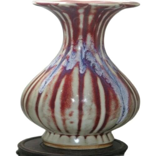 Fine old Chinese Chinaware Kiln change Color Glaze Porcelain vases Collectible Porcelain vases 8.8 inch High