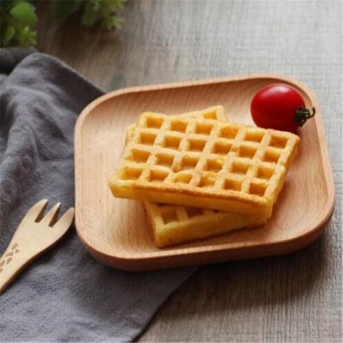 Coffee Tea Tray Bread Food Dessert Breakfast Plate Solid Wood Pan Plate Fruit Dishes Saucer Dessert Dinner Plate Round Square